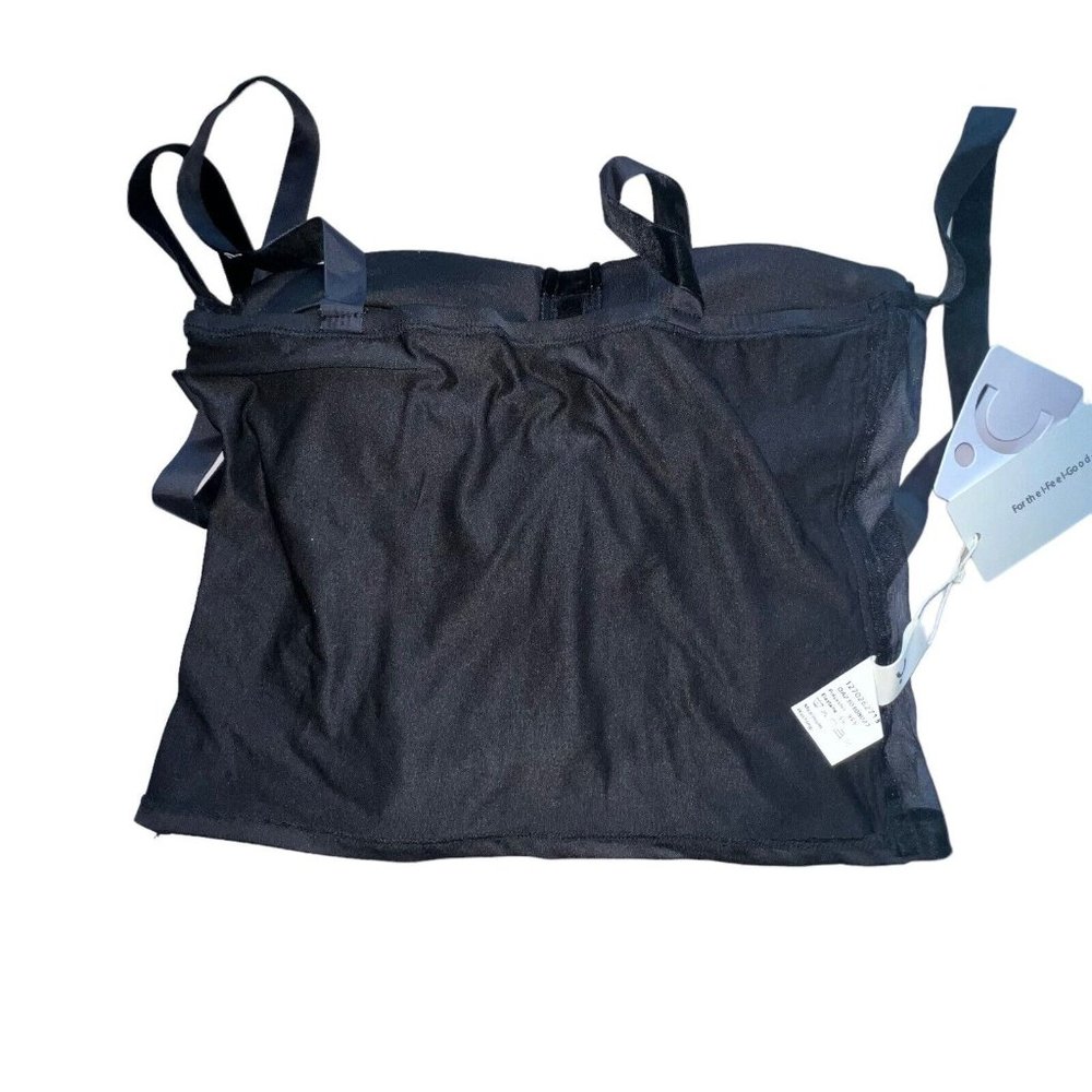 Commense Tied Mesh Corset Crop Top- Black- Women Size Large Sheer Evening New - Picture 3 of 6
